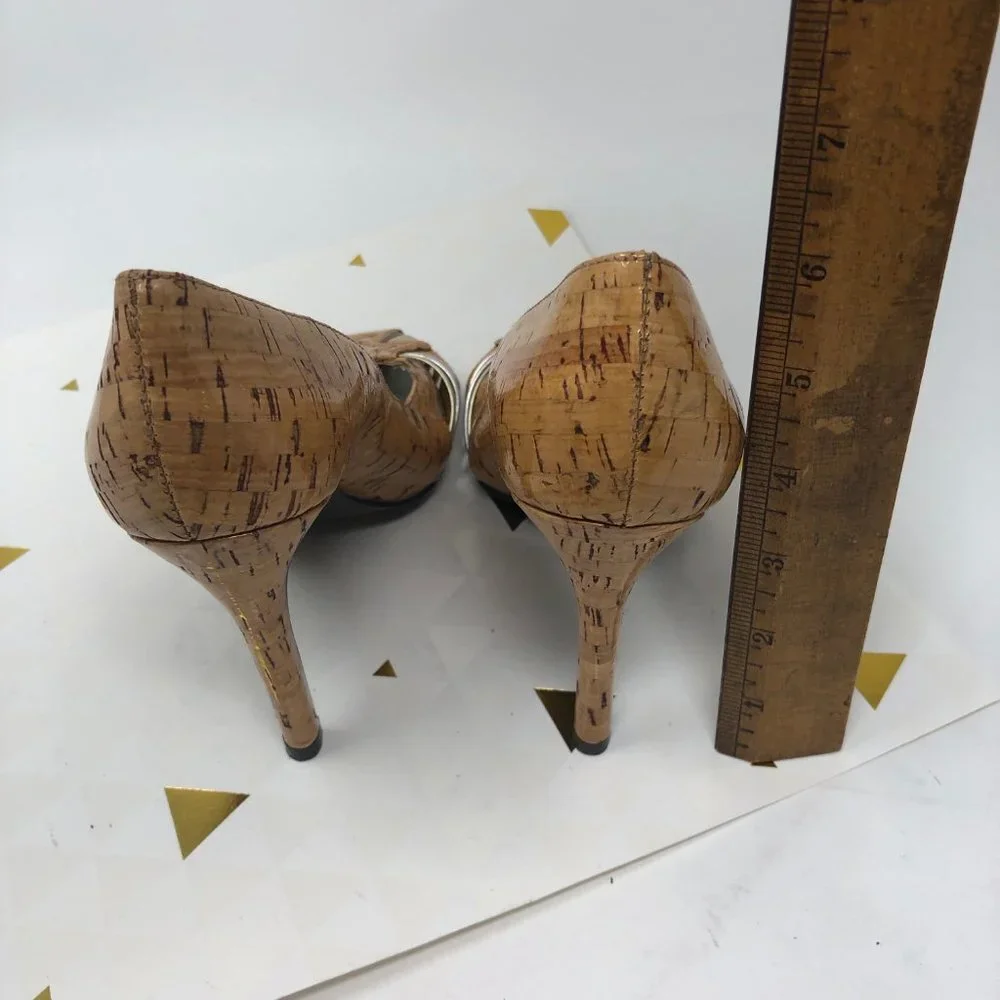 Oh Deer! Cork and Metallic coated heels SAMPLE 6 - Picture 4 of 6